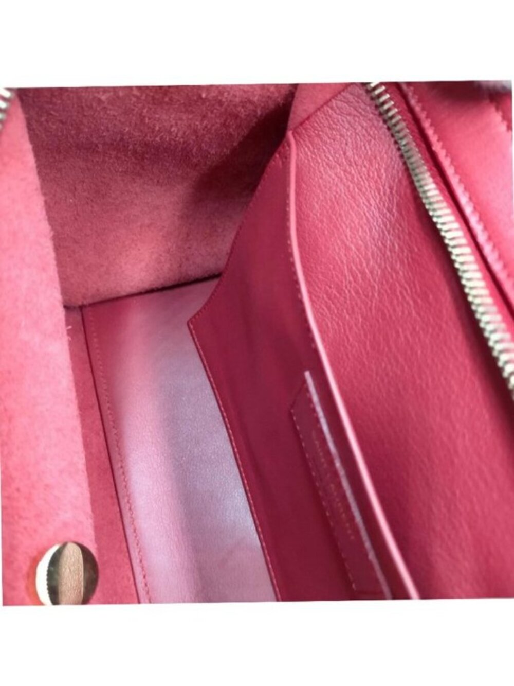Authentic Saint Laurent Cabas ChYc Red Leather Satchel Crossbody Bag - Picture 11 of 16